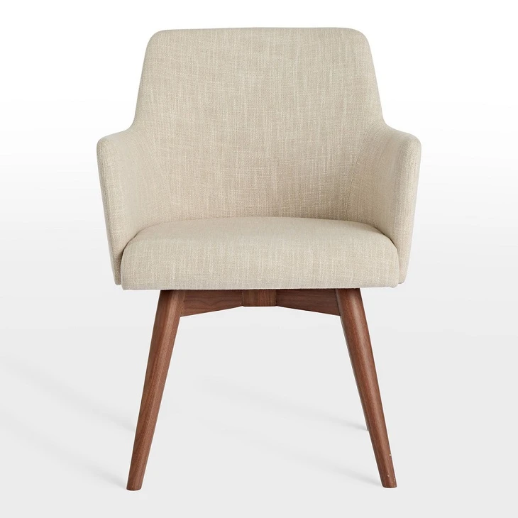 Light Grey Fabric Dining Chair